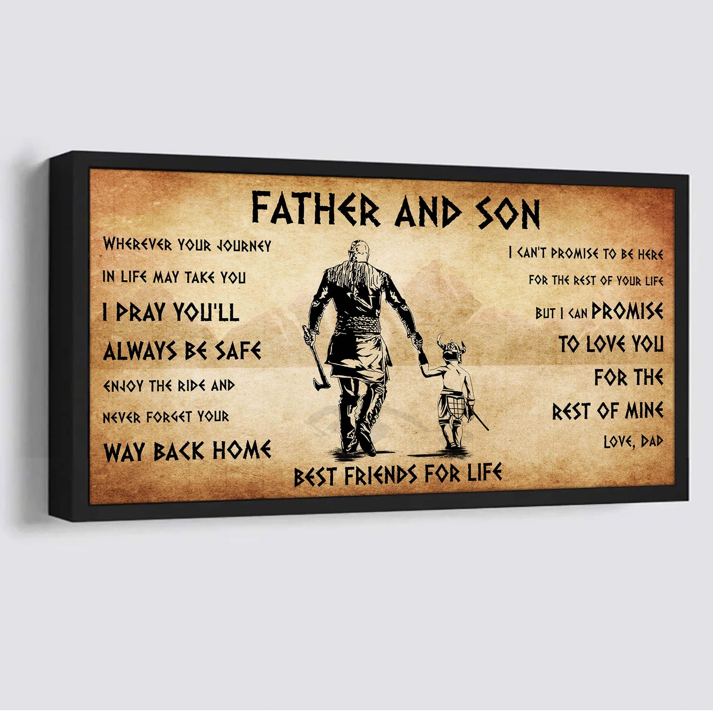 vikings father and daughter best friends for life - ver 2 never forget your way back home poster canvas gift for daughter from father