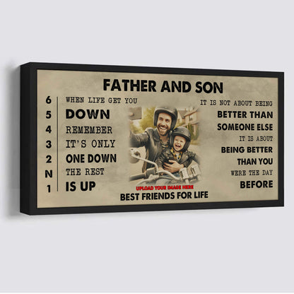 Biker Father And Daughter Best Friends For Life - Be Strong When You Are Weak Poster Canvas Gift For Daughter From Father-Photo Upload