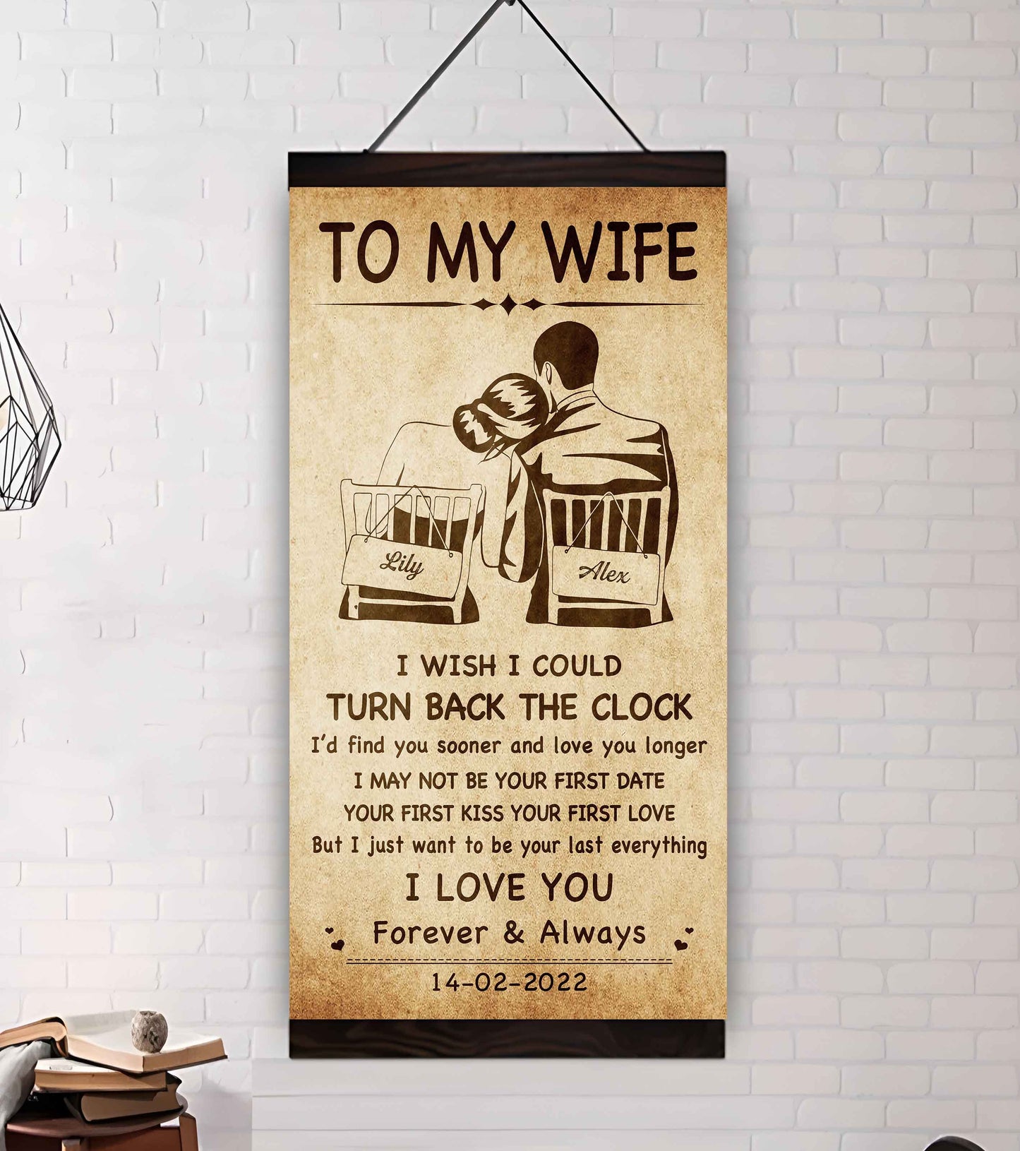 drb vgt- poster canvas to my wife i wish i could turn back the clock - i love you forever and always gift for your wife