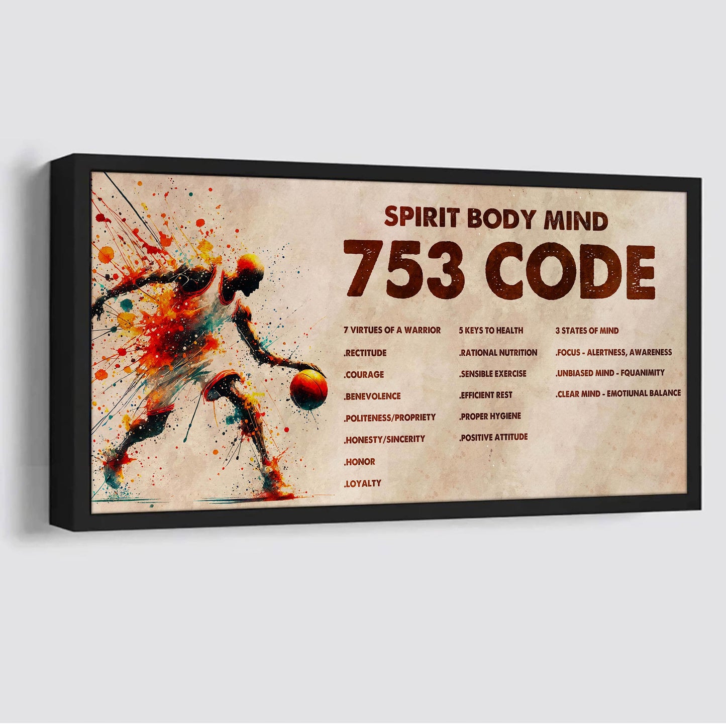 spartan poster canvas 7 5 3 code motivation quotes