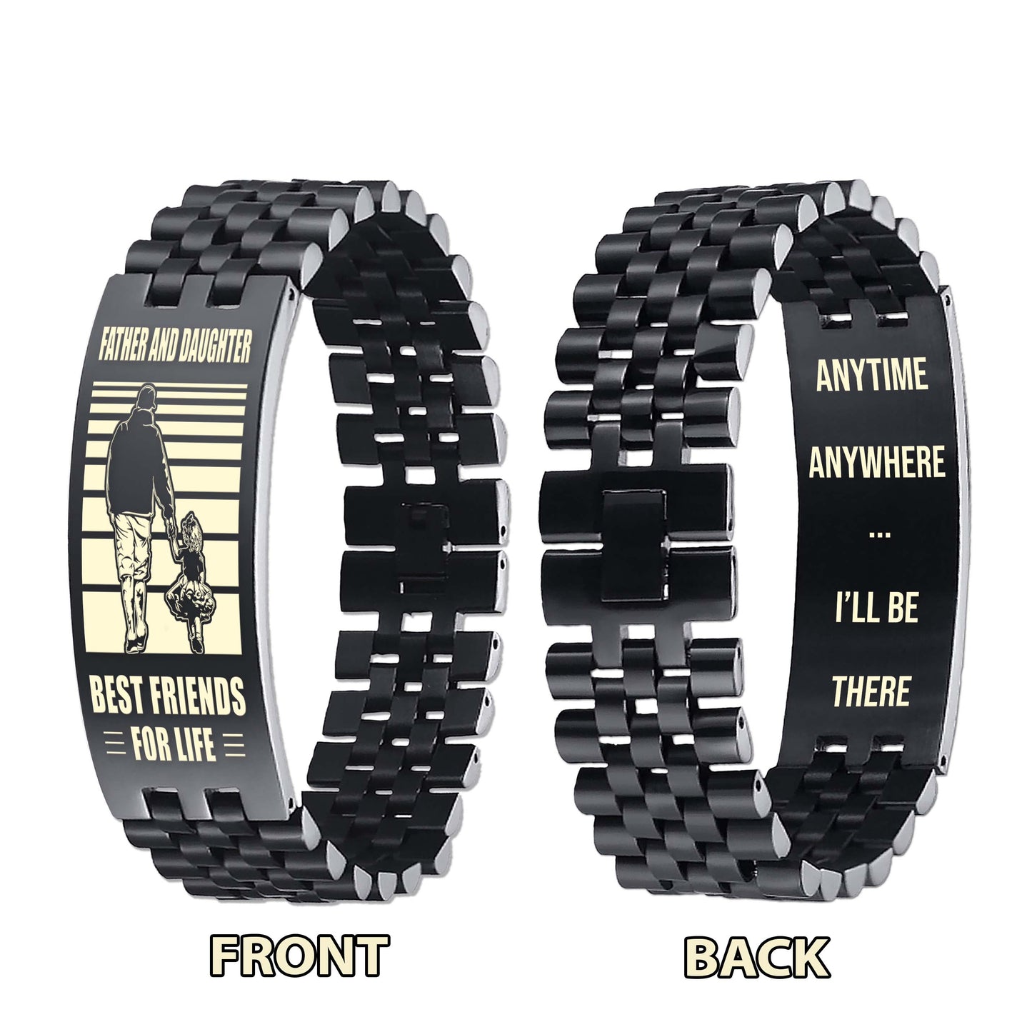 ant spartan personalized double sided bracelet father and son best friends for life - message on the back side