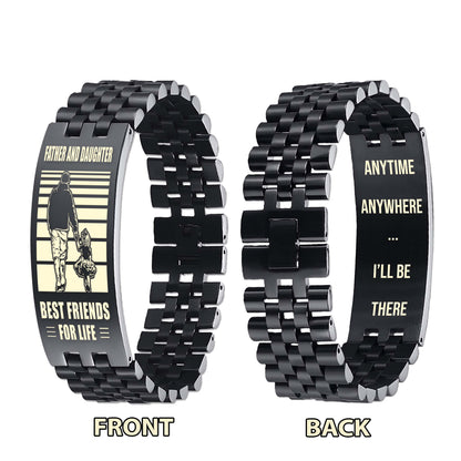 GK STO Personalized Double Sided Bracelet Father And Son Best Friends For Life - Message on the back side