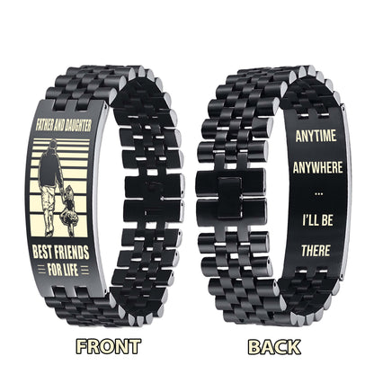 Samurai Personalized Double Sided Bracelet Father And Son Best Friends For Life - Message on the back side