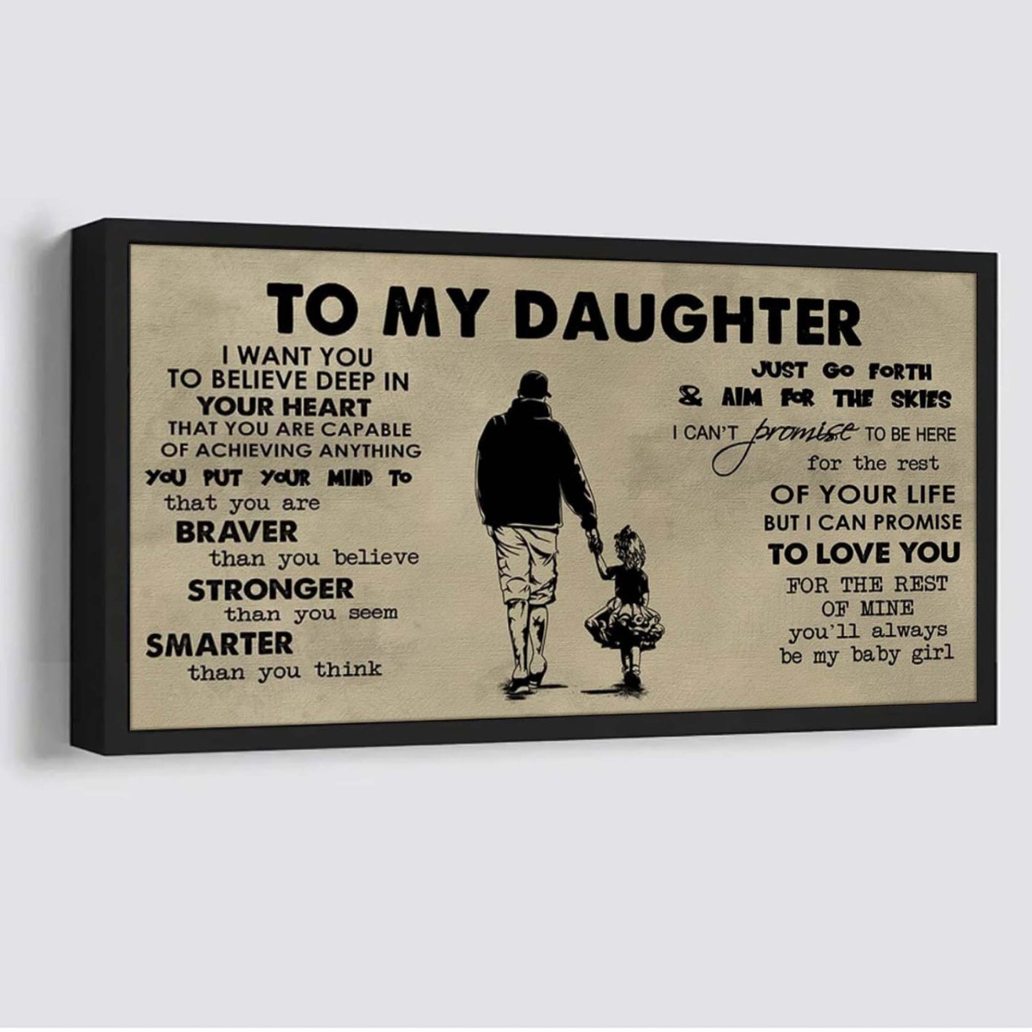 family to my daughter- i want you to believe- canvas poster