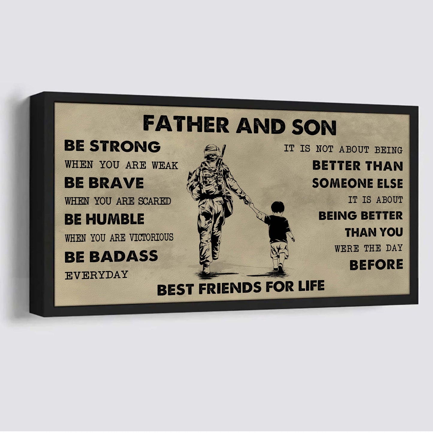 vikings father and daughter best friends for life - be strong when you are weak poster canvas gift for daughter from father-photo upload