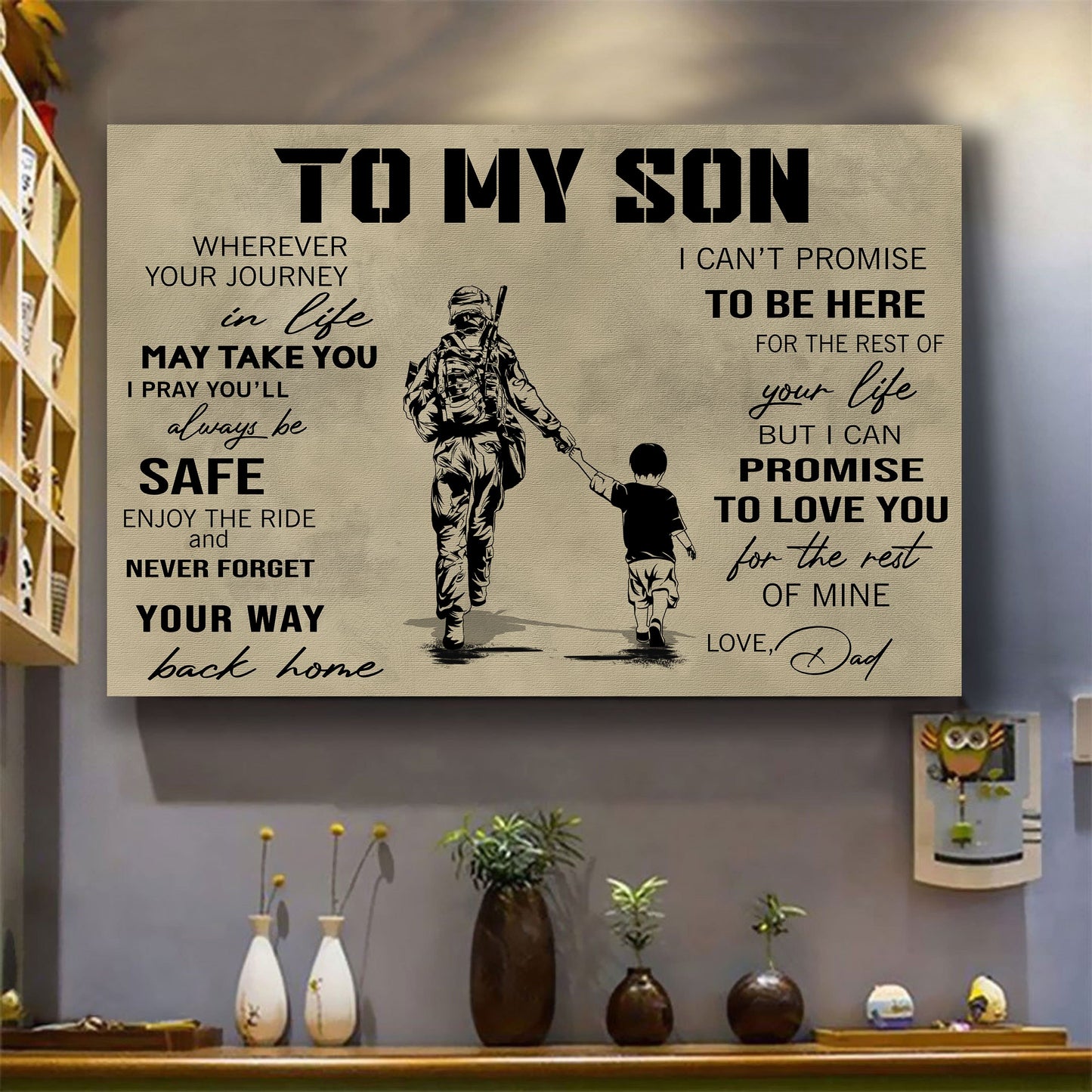 canvas poster dad to son your way back home i can promise to love you for the rest of mine