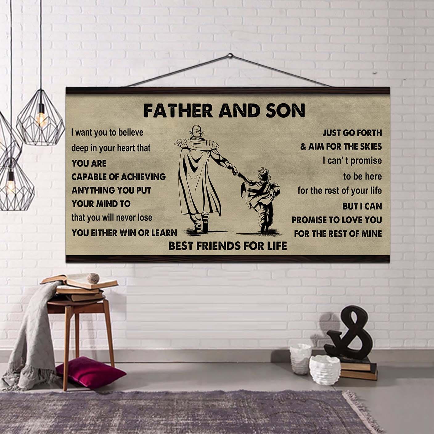 drb gh father and son best friends for life - ver 2 you will never lose poster canvas gift for son from father