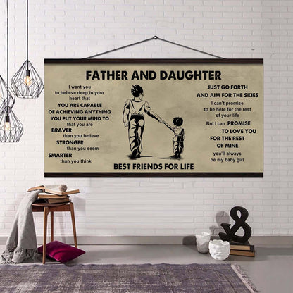 Family Father And Daughter Best Friends For Life  - That You Are Braver Than You Believe Poster Canvas Gift For Daughter From Father