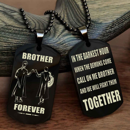 Cowboy Personalized Double Sided Dog Tag For My Brother - Call On Me Brother And We Will Fight Them Together Gift For Your Friend