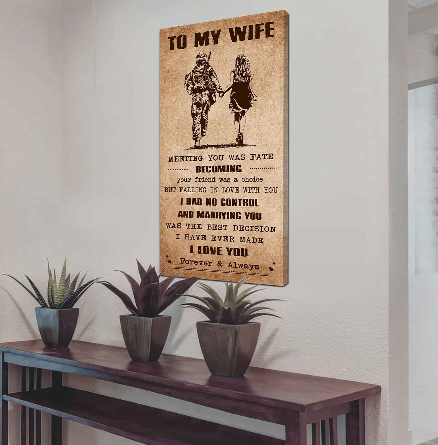 drb vgt- poster canvas to my wife meeting you was fate - i love you forever and always gift for your wife