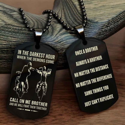 Viking Customizable engraved dog tag double sided gift from brother Once A Brother Always A Brother
