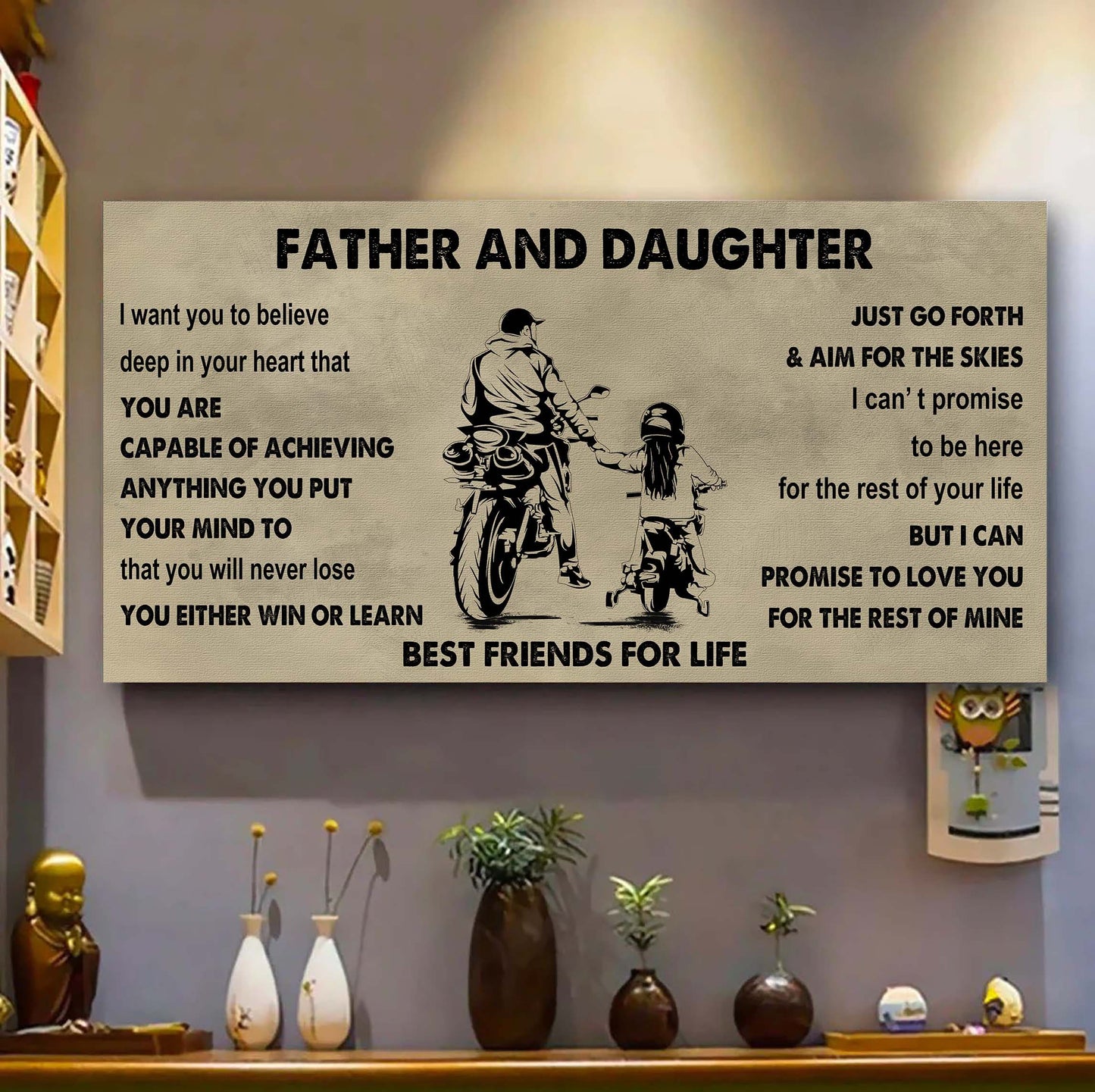 drb father and daughter best friends for life - ver 2 you will never lose poster canvas gift for daughter from father