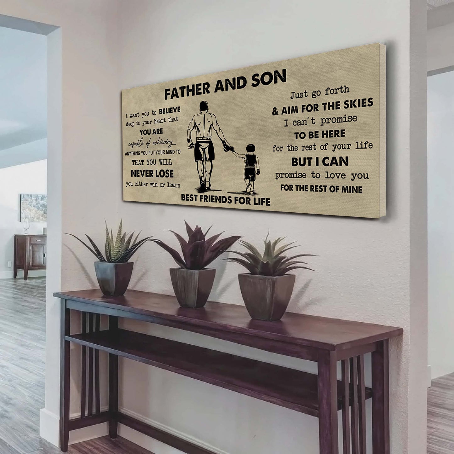 father and son best friend for life - you will never lose poster canvas gift for son from father