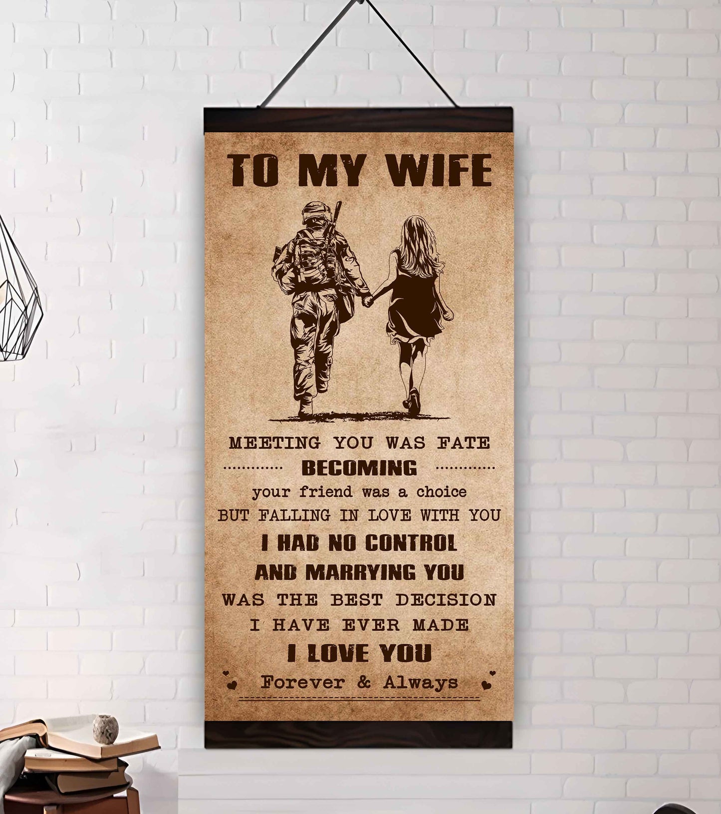 drb vgt- poster canvas to my wife meeting you was fate - i love you forever and always gift for your wife