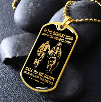 DRB Military Chain Silver Plated 18K Gold Plated Call On Me Daddy Gift For Your Dad