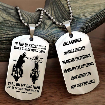 Viking Customizable engraved dog tag double sided gift from brother Once A Brother Always A Brother