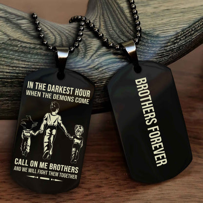 Cowboy Customizable engraved black dog tag double sided gift from brother, brother forevers