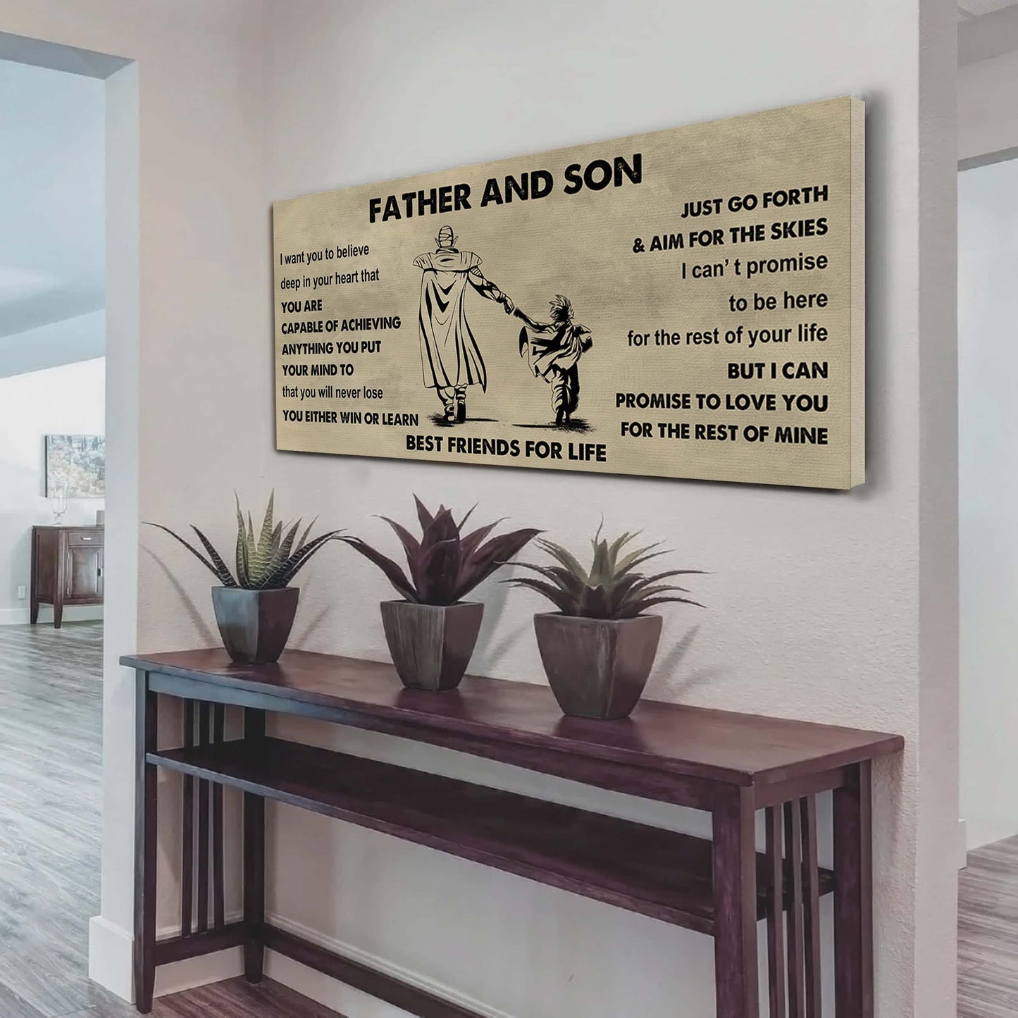 biker father and son best friends for life - ver 2 you will never lose poster canvas gift for son from father