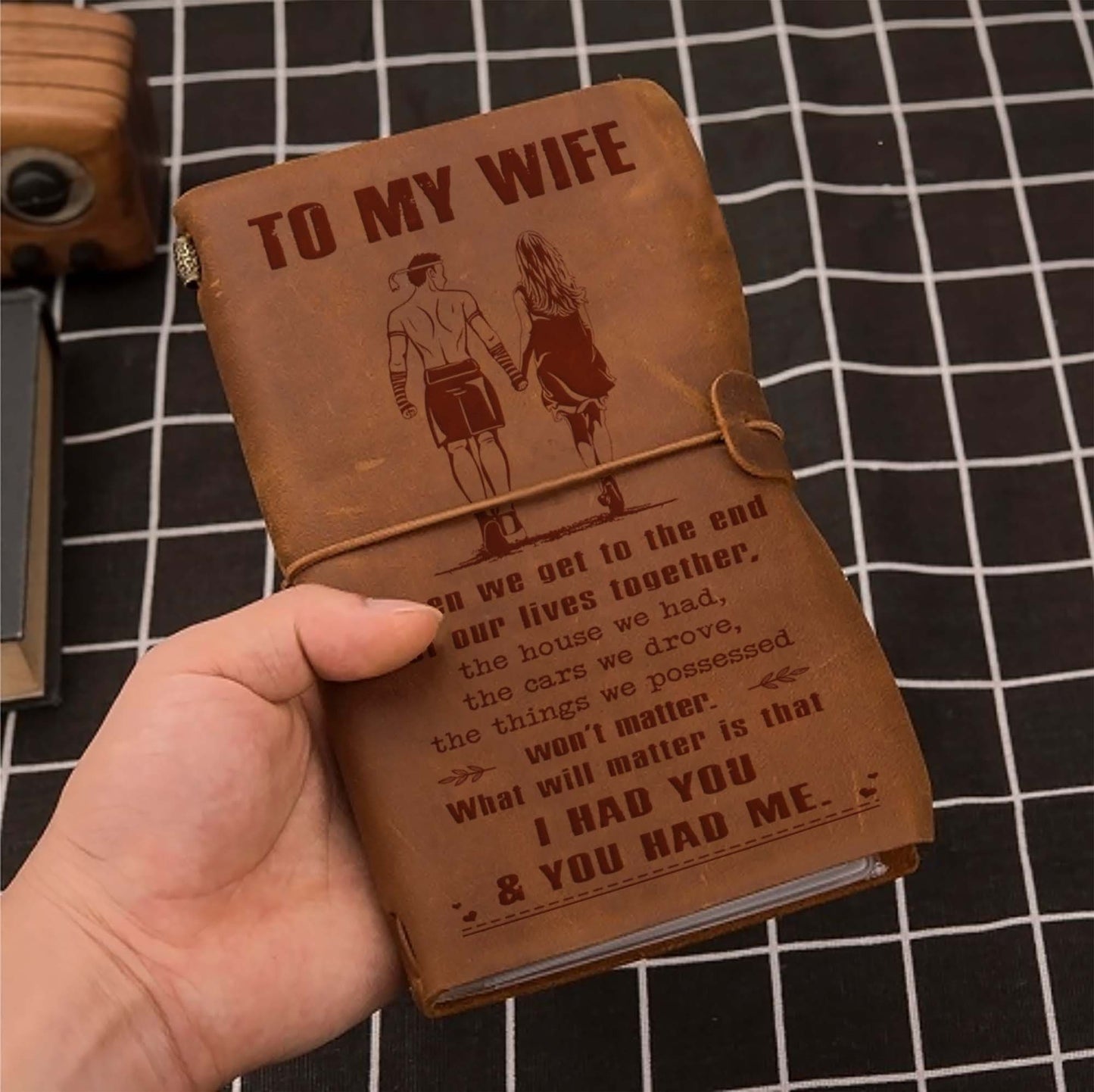 customizable vintage journal notebook, gifts from husband to wife - i had you and you had me