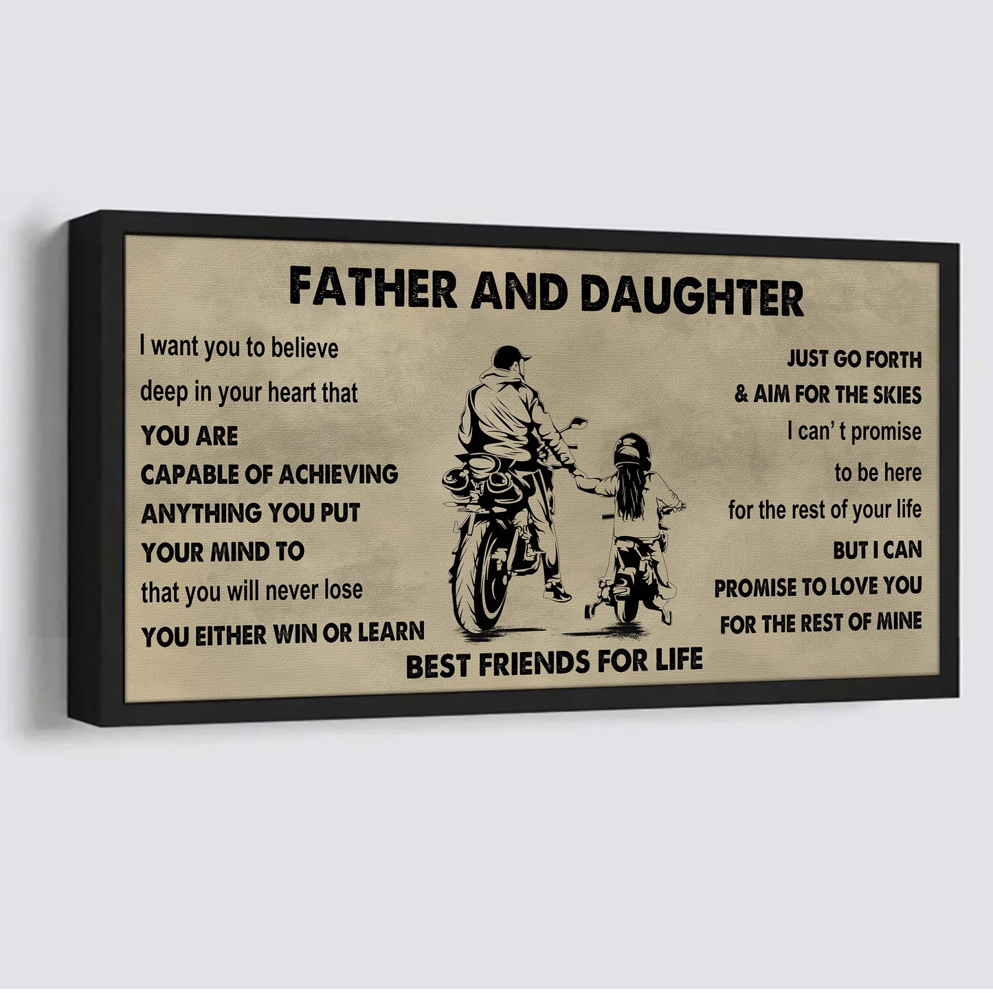 family father and daughter best friends for life - ver 2 you will never lose poster canvas gift for daughter from father