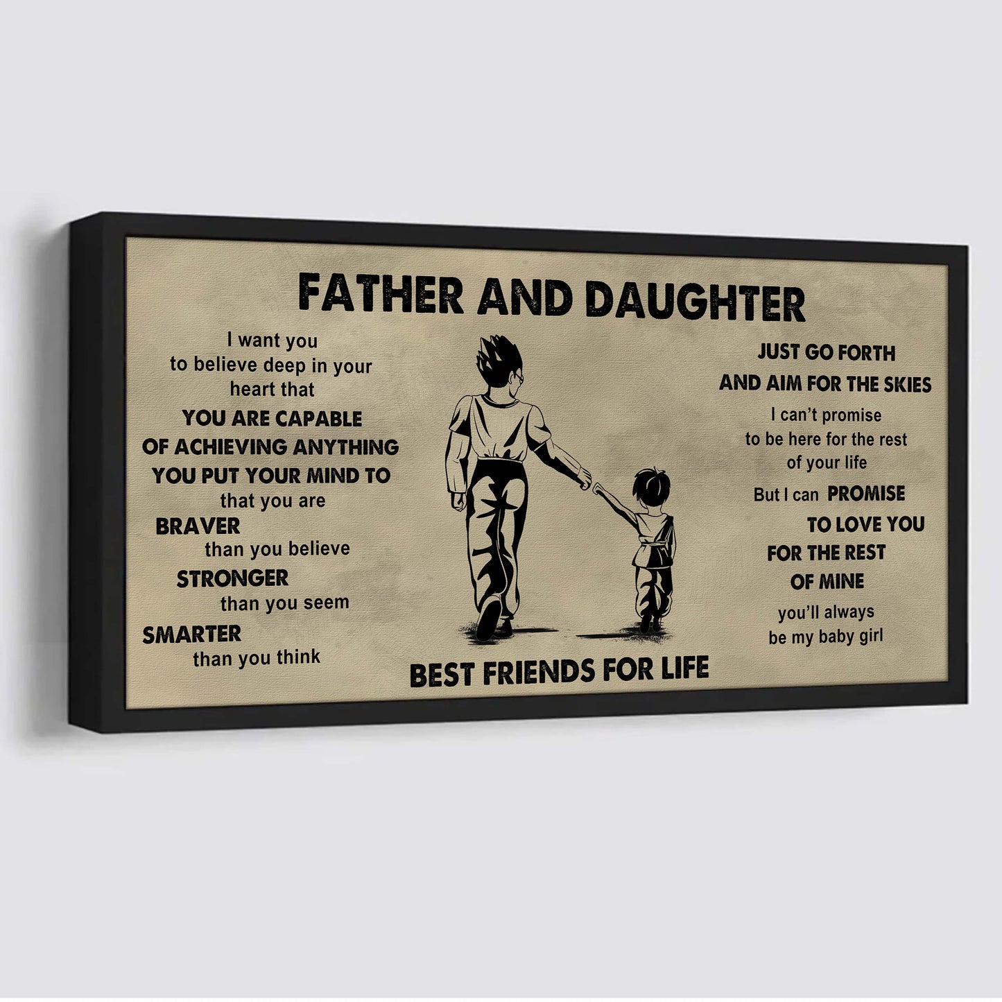 family photo upload father and son best friends for life  - that you are braver than you believe poster canvas gift for son from father