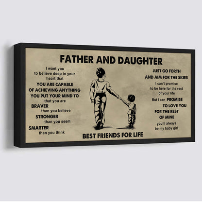 Family photo upload Father And Son Best Friends For Life  - That You Are Braver Than You Believe Poster Canvas Gift For Son From Father