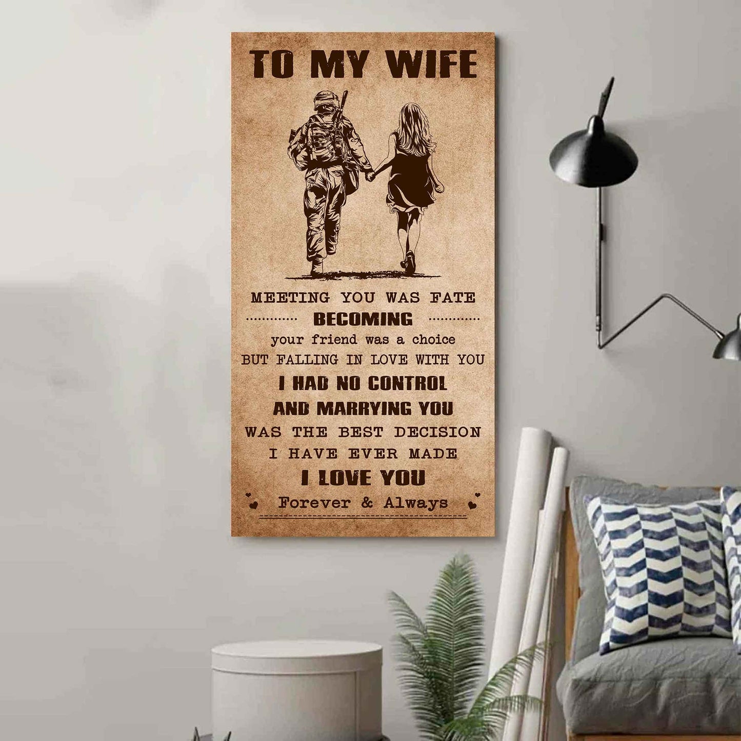 drb vgt- poster canvas to my wife meeting you was fate - i love you forever and always gift for your wife