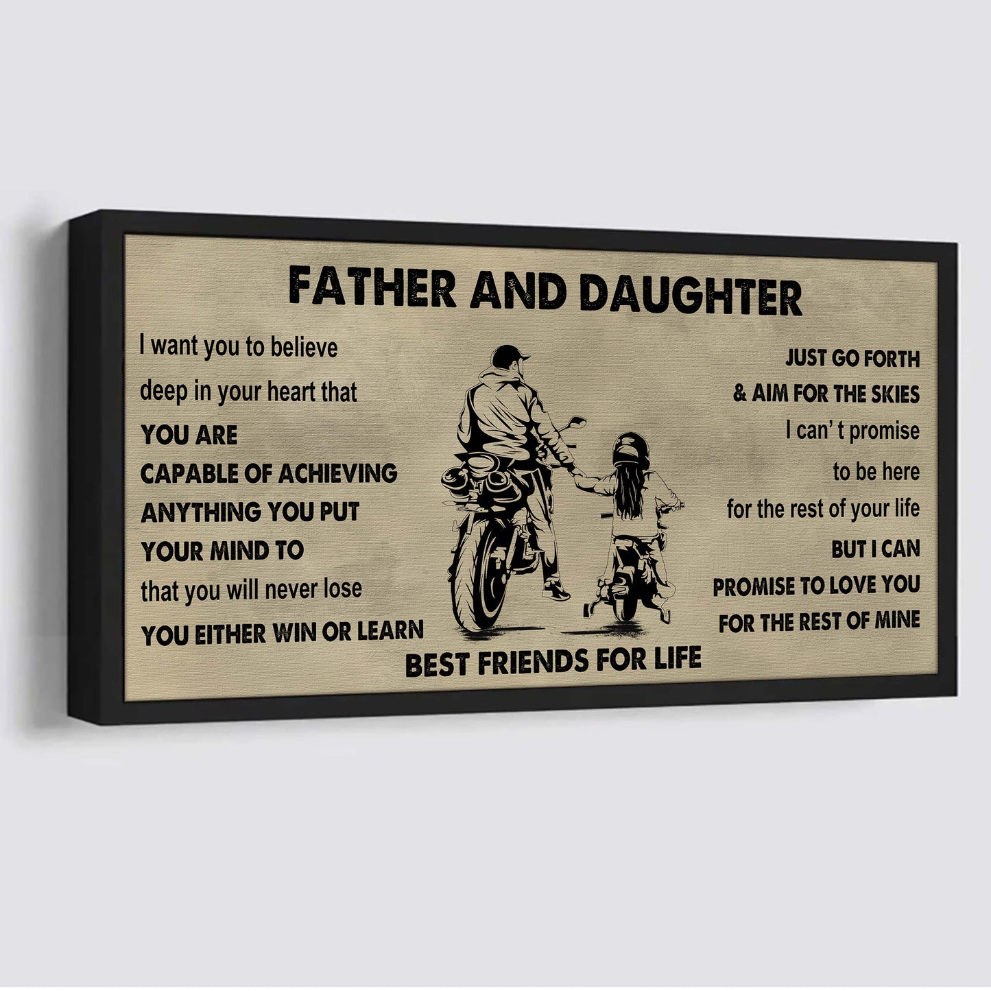 soldier father and daughter best friends for life - ver 2 you will never lose poster canvas gift for daughter from father