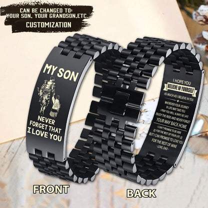 Samurai engraved bracelet dad mom to son, I am the storm