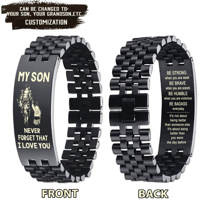 Samurai engraved bracelet, gifts from dad mom to son, I am the storm