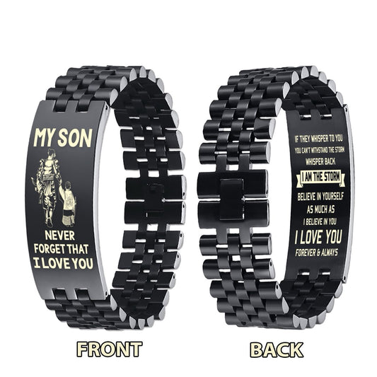 Samurai engraved bracelet dad mom to son, I am the storm