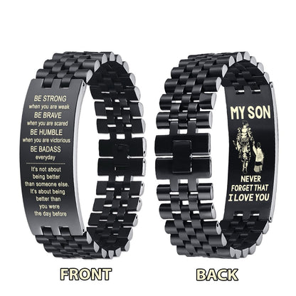 Samurai engraved bracelet dad mom to son, I am the storm