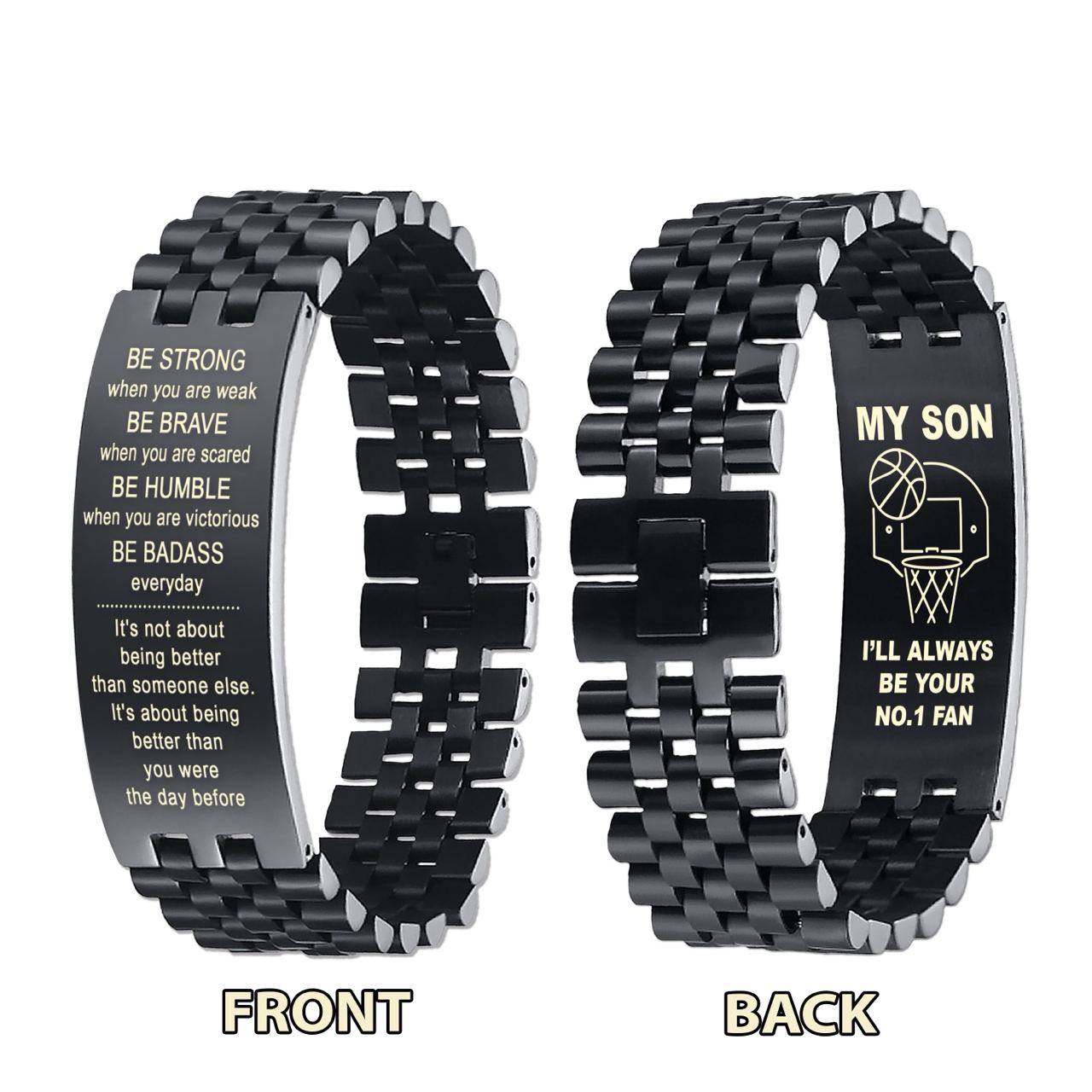 customizable basketball bracelet, gifts from dad mom to son- it is not about better than someone else, it is about being better than you were the day before, be strong be brave be humble