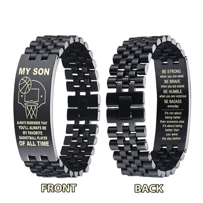 DS1-Customizable basketball bracelet, gifts from dad mom to son- I hope you believe in yourself