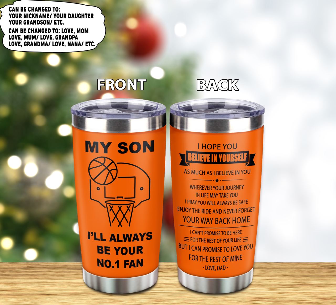 customizable basketball tumbler, gifts from dad mom to son- it is not about better than someone else, it is about being better than you were the day before, you will always be my favorite basketball player of all time