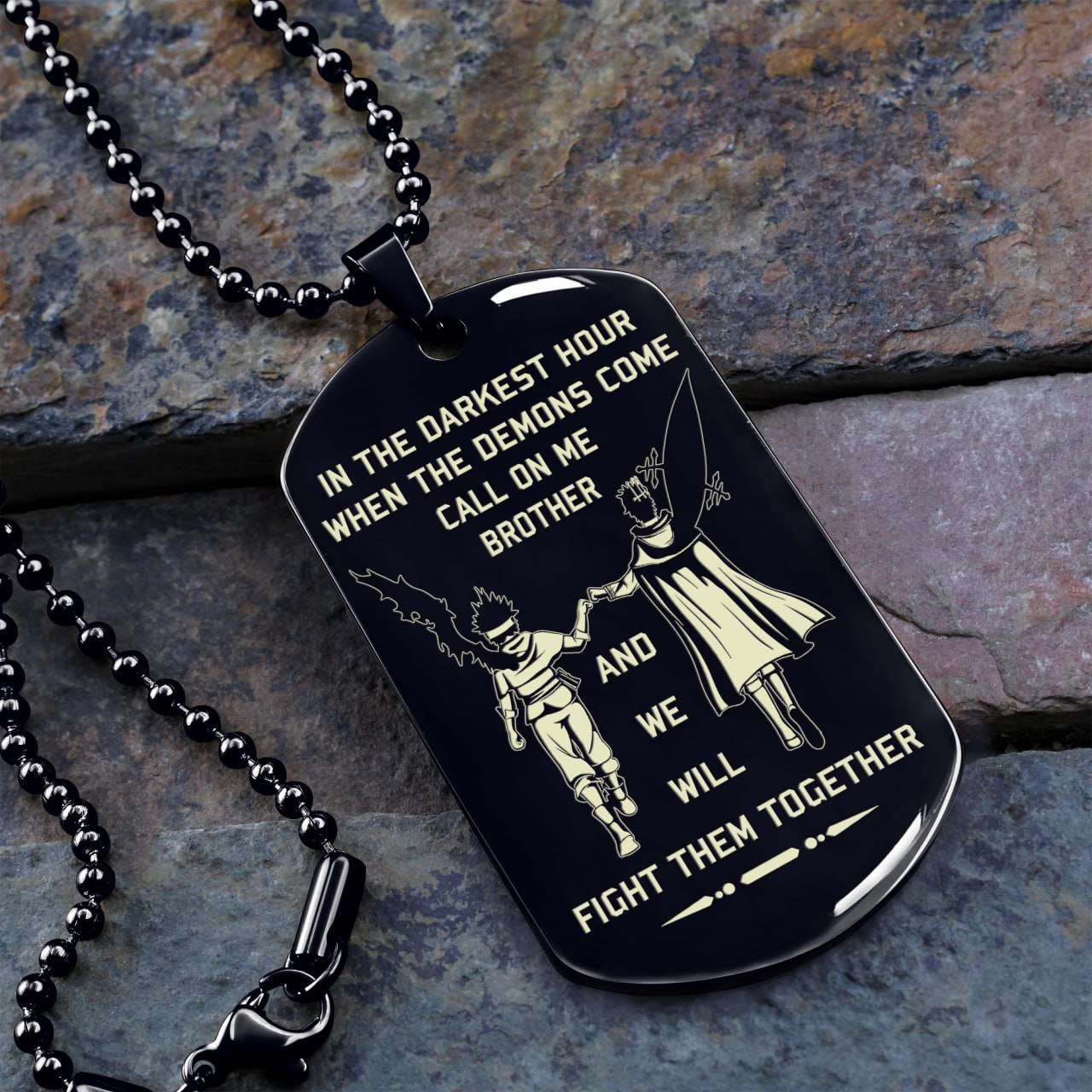 new character one sided dog tag gift for your brother and your friend