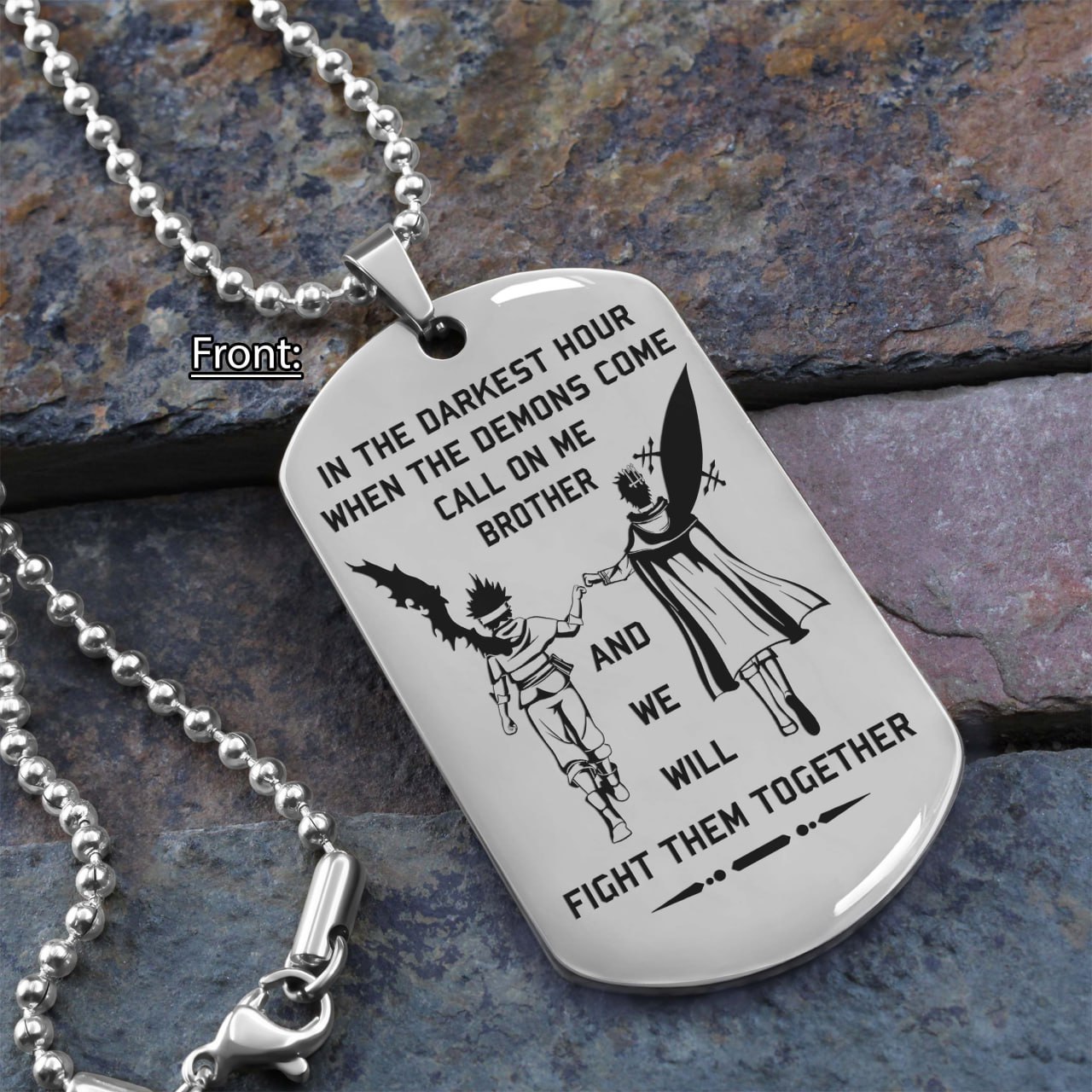 new character one sided dog tag gift for your brother and your friend