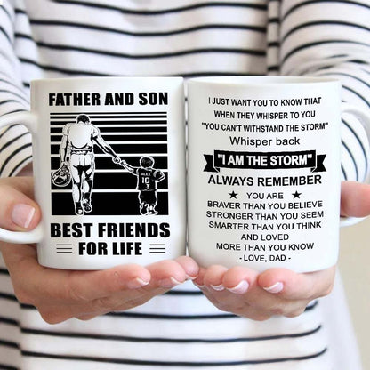 Basketball Be strong-Personalized Mug Father And Son Best Friends For Life - Message on the back side