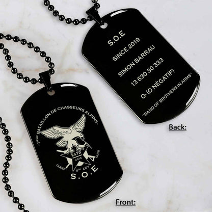 SOE double side dog tag for customer order black dog tag