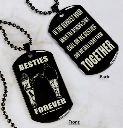 Soldier customizable engraved black dog tag double sided gift from brother, brother forever