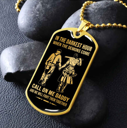 DRB Military Chain Silver Plated 18K Gold Plated Call On Me Daddy Gift For Your Dad
