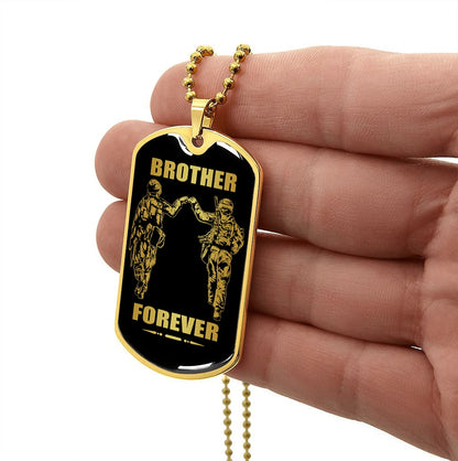 DRF-Military Chain (18K Gold Plated)-gifts from brother, n the darkest hour, When the demons come call on me brother and we will fight them together