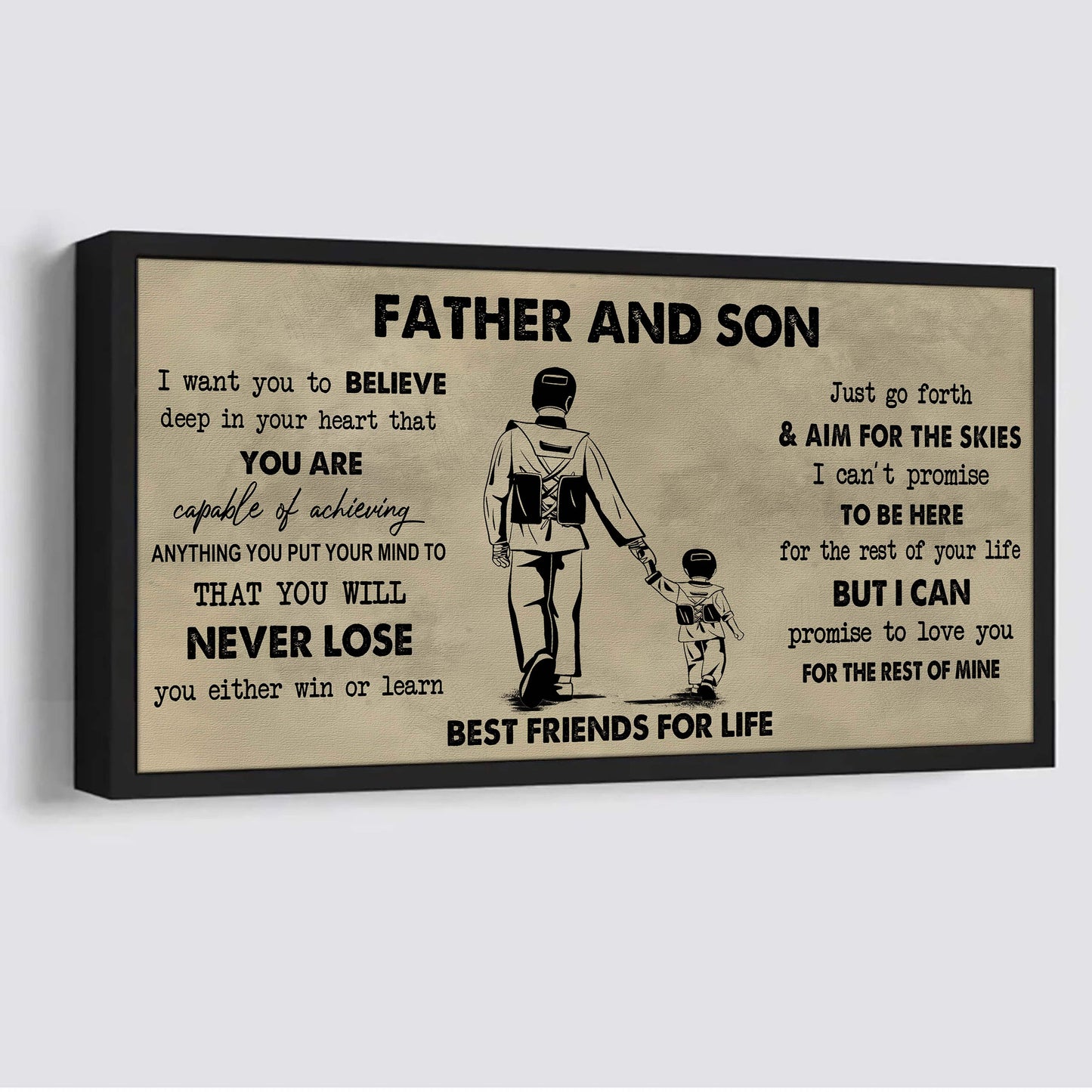 father and kids best friend for life - you will never lose poster canvas