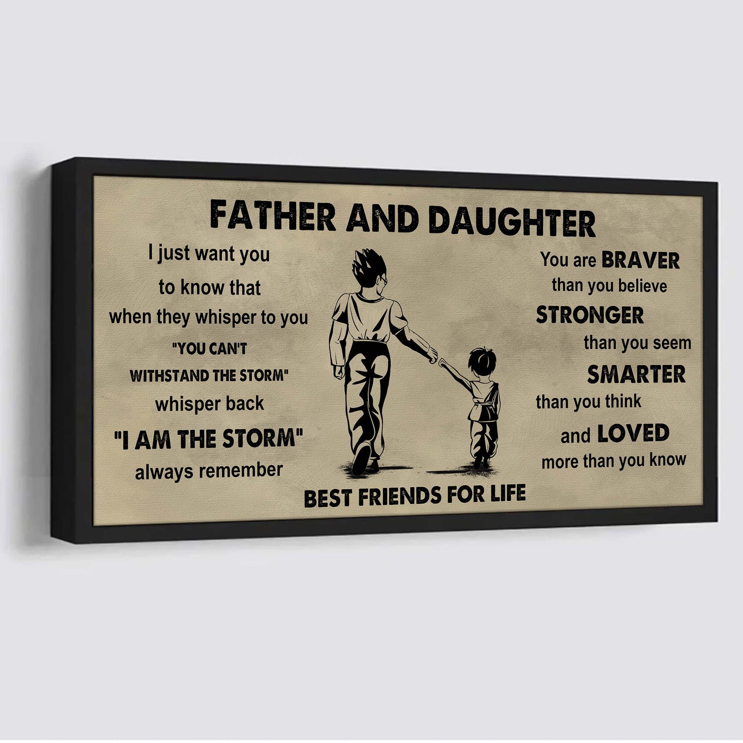 ver 2 family father and son best friends for life - i am the storm poster canvas gift for son from father