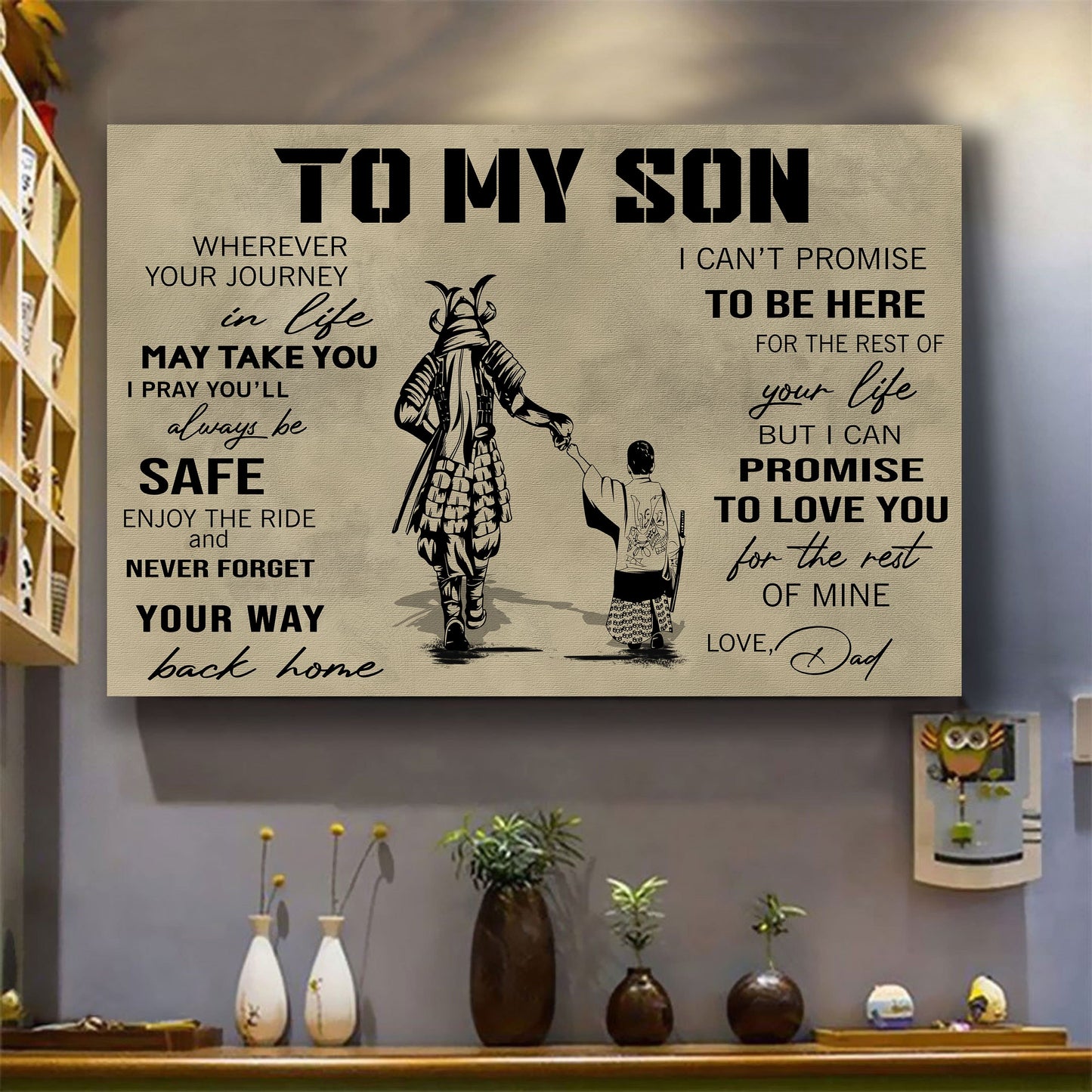 canvas poster dad to son your way back home i can promise to love you for the rest of mine