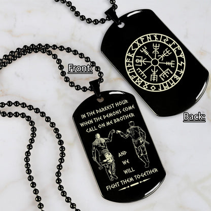 Soldier customizable engraved black dog tag double sided gift from brother, brother forever