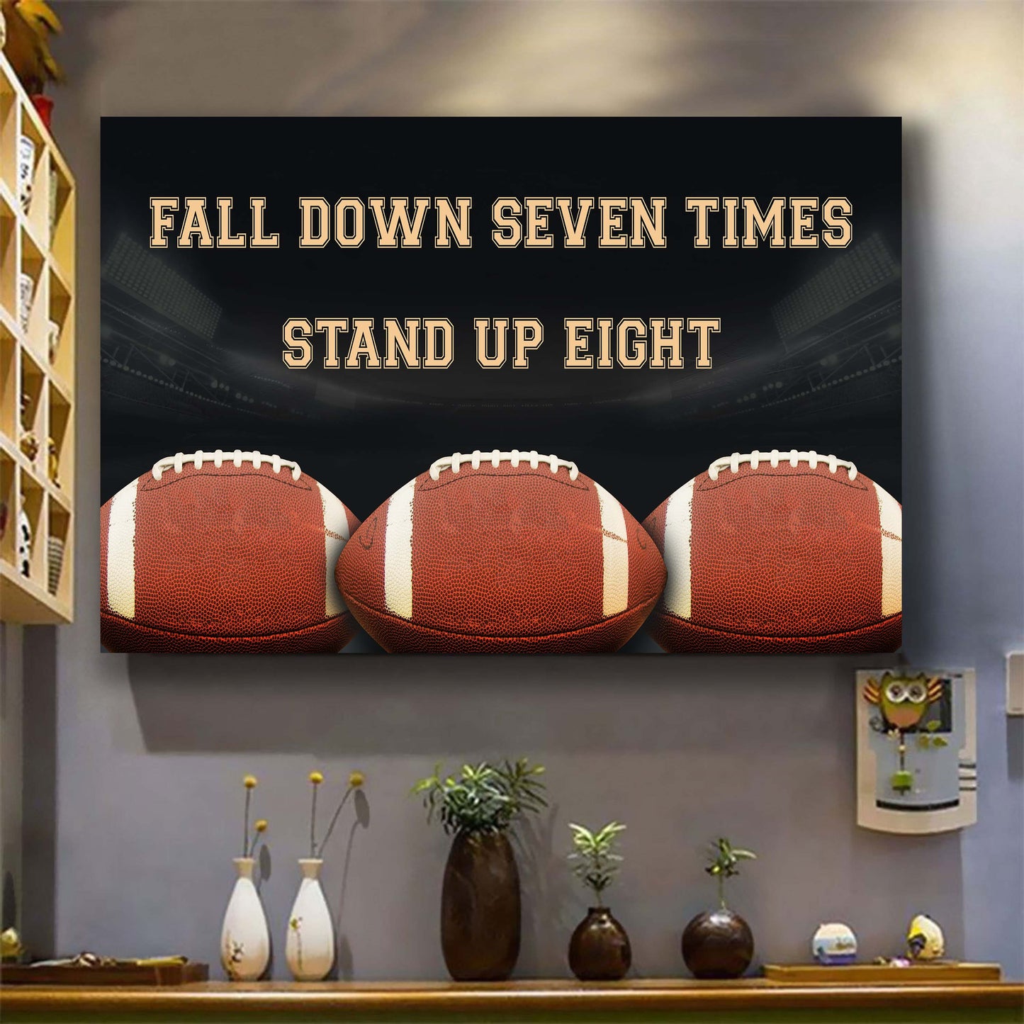 basketball poster canvas fall down seven times stand up eight standard size