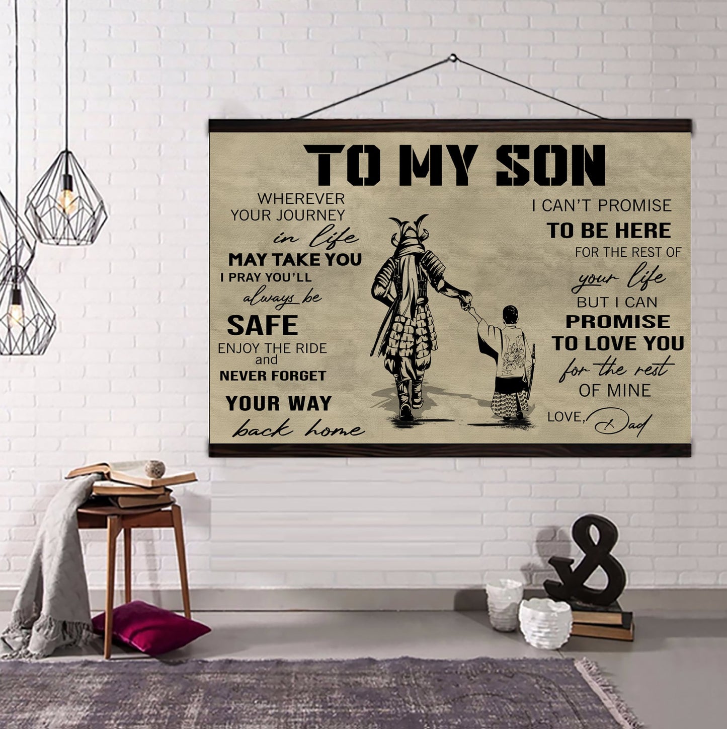 canvas poster dad to son your way back home i can promise to love you for the rest of mine