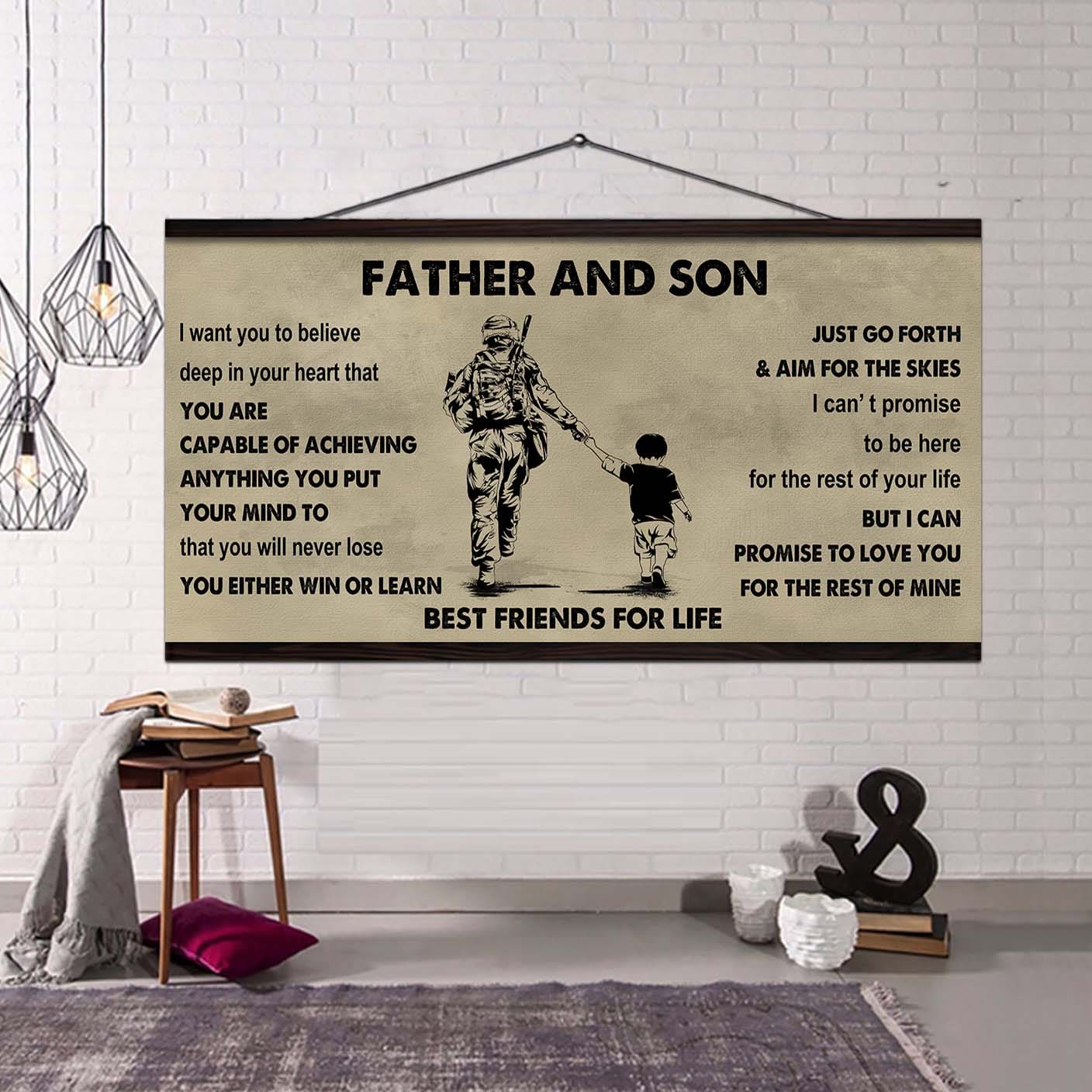 drb vgt father and son best friends for life - ver 2 you will never lose poster canvas gift for son from father