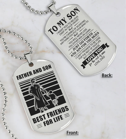 HM12 - Customizabled Double Sided Dog Tag Father And Son Best Friends For Life